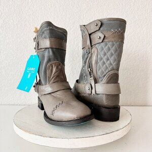 NEW Lane DUSTOFF Womens Cowboy Boots 7 Gray Western Cowgirl Short Ankle Boot